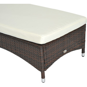 Outsunny Adjustable Rattan Sun Lounger - Brown by Outsunny