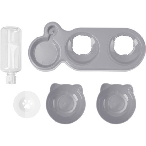 3-in-1 Tilt Pet Bowl with Automatic Water Bottle by Livingandhome