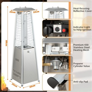 Gas Patio Heater Premium Stainless Steel - Silver