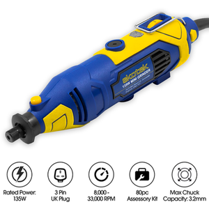 Rotary Tool Kit 80pc Accessory Set and Storage Case - Blue by Skotek