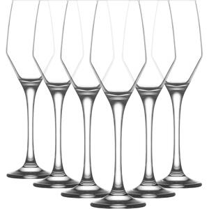 Ella Glass Champagne Flutes - 230ml - Pack of 6 - Clear by LAV