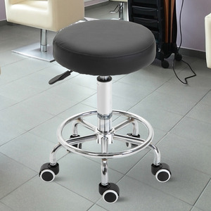 Vinsetto Round PU Leather Stool by Vinsetto