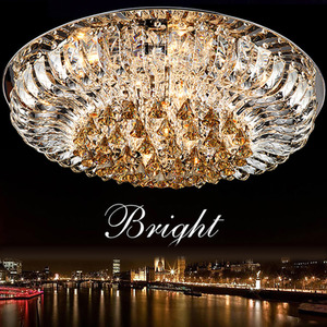 3 LED Colours Crystal Flush Ceiling Light Chandelier