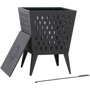 Sunjoy Steel Outdoor Fire Pit with Fire Poker - Black by Sunjoy