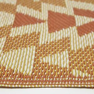 Homescapes Outdoor Rug Luxury Waterproof Reversible Recycled, Orange Anya Aztec by Homescapes