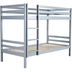 Home Source Hendon Childrens Wooden Single Bunk Bed - Grey by Home Source