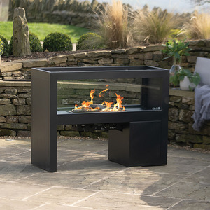 Cosivista 160cm Black Fire Pit Table - Black by Pacific Lifestyle