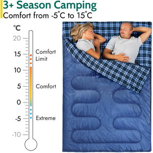 Premium Double Sleeping Bag - Blue by Trail