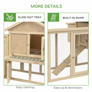 PawHut Wooden Chicken Coop - Natural Wood Finish by PawHut