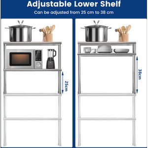 92CM Kitchen Overshelf for Tabletop - Silver by Costway