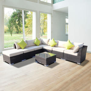 Outsunny 8 Piece Rattan Sofa Garden Furniture Set - Brown by Outsunny