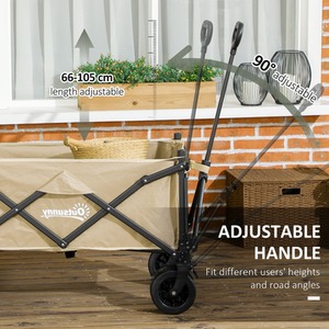 Outsunny Folding Garden Trolley Cart, 120KG Capacity, with Carry Bag by Outsunny
