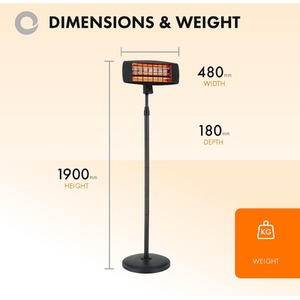 Electric Garden Patio Heater - Black