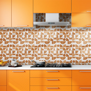 Livingandhome Set of 10 Retro Geometric Wall Tile Stickers by Livingandhome