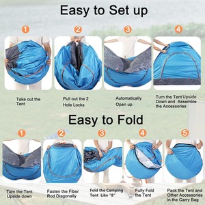 Portable Pop-Up Outdoor Camping Tent - Blue