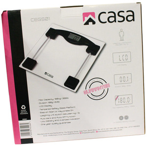 Electronic Glass Bathroom Scale Range - Black by Casa