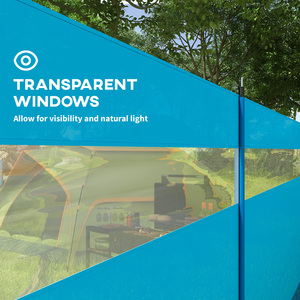 Outsunny Camping Windbreaks w Clear Windows and Carry Bag - Blue by Outsunny