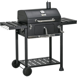 Outsunny Charcoal Barbecue Grill BBQ Trolley - Black by Outsunny