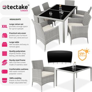Rattan Garden Furniture Set 61 With Protective Cover by tectake