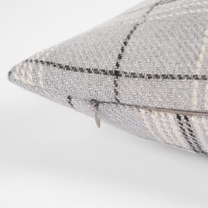 Pack Of Woven Check Cushion Covers - Grey / 2 by OHS