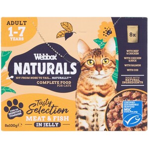 Webbox Naturals Adult Cat Food in Jelly Pouches - Meat and Fish Selection / 8 by Webbox