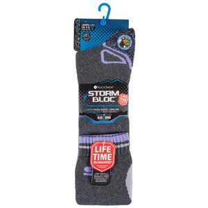 Ladies Long Knee High Wool Cushioned Thermal Equestrian Hiking Socks - Purple by Storm Bloc