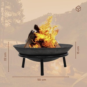 Cast Iron Fire Pit Garden Patio Heater - Black