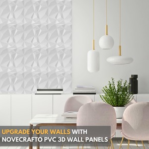 3D Wall Panels (50x50 cm) PVC Cladding Panel of Diamond Design by NOVECRAFTO