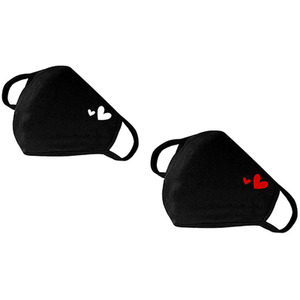 Heart Design Face Mask - Red and White / 2