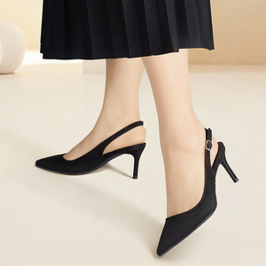 Suede Stiletto High Heels with Pointed Toe by komore