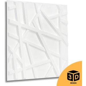 3D Wall Panels (50x50 cm) PVC Cladding Panel in Geometric Line Design by NOVECRAFTO