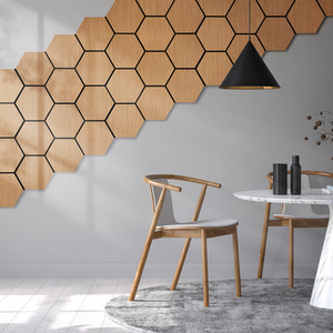 Fuse Acoustic Wooden Hexagon Wall Panel in Natural Oak - Natural Oak by Fuse