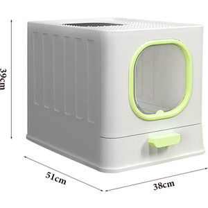 Kitty Litter Box Fully Enclosed Anti-Splashing by Livingandhome