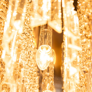 HOMCOM Raindrop Crystal Chandelier with Stainless Steel Base - Silver by HOMCOM