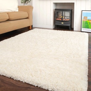 Super Soft Cream Shaggy Living Area Rug by The Rug House