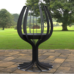 Wine Glass Fire Pit - Black by Laser Hut