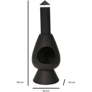 JSH Outdoor Fire Chiminea - Matt Black