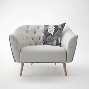 Black White Tropical Leaves Cushions - Grey / 60cm by Warren Reed - Designer