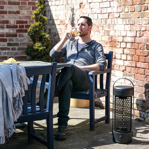 Black Portable Patio Tower Heater - Matt Black by Igenix