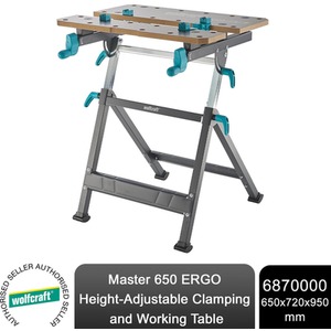 wolfcraft MASTER 650 ERGO Height Adjustable Clamping and Working Table - Working Table by wolfcraft