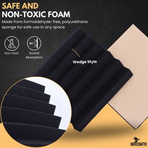 Self-Adhesive Acoustic Wall Panels - Peel and Stick Soundproofing Panels by NOVECRAFTO