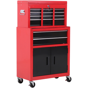 HOMCOM Portable Toolbox - Red by HOMCOM