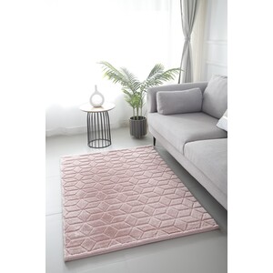 Geo Faux Fur Rug - Blossom