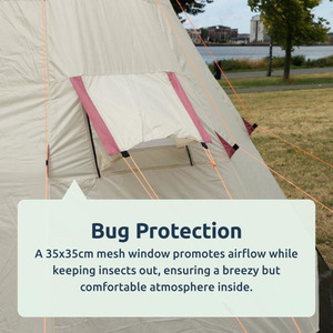 Teepee Camping Tent - Beige / White by Redcliffs