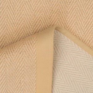 Natural Beige Cotton Border Jute Area Rug - Brown / 240 x 70cm by The Rug House