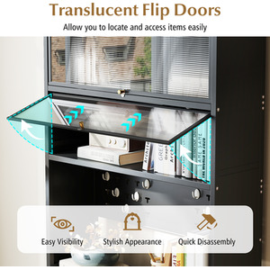 6-Tier Kitchen Pantry Cabinet - Black by Costway