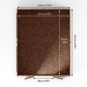 Waltons 10ft x 8ft Wooden Overlap Apex Roof Garden Storage Shed - Brown by Waltons