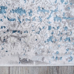 Blue Grey Distressed Tweed Effect Area Rug by The Rug House