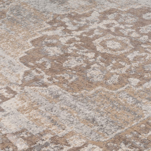 Neutral Beige Traditional Medallion Living Area Rug - Beige / 240 x 60cm by The Rug House