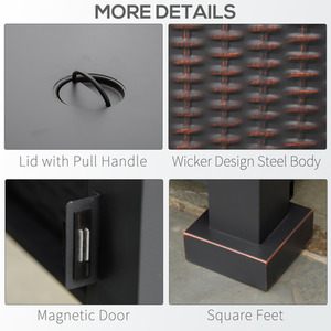 Outsunny Square Propane Gas Fire Pit Table, 50000 BTU - Black by Outsunny